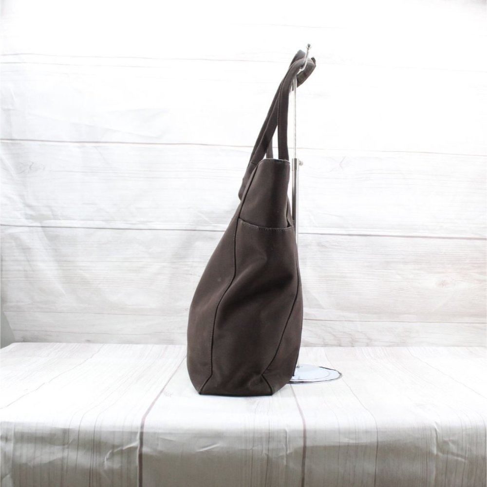 Ll Bean Brown Polyester Nylon Lined Zippered Shou… - image 2